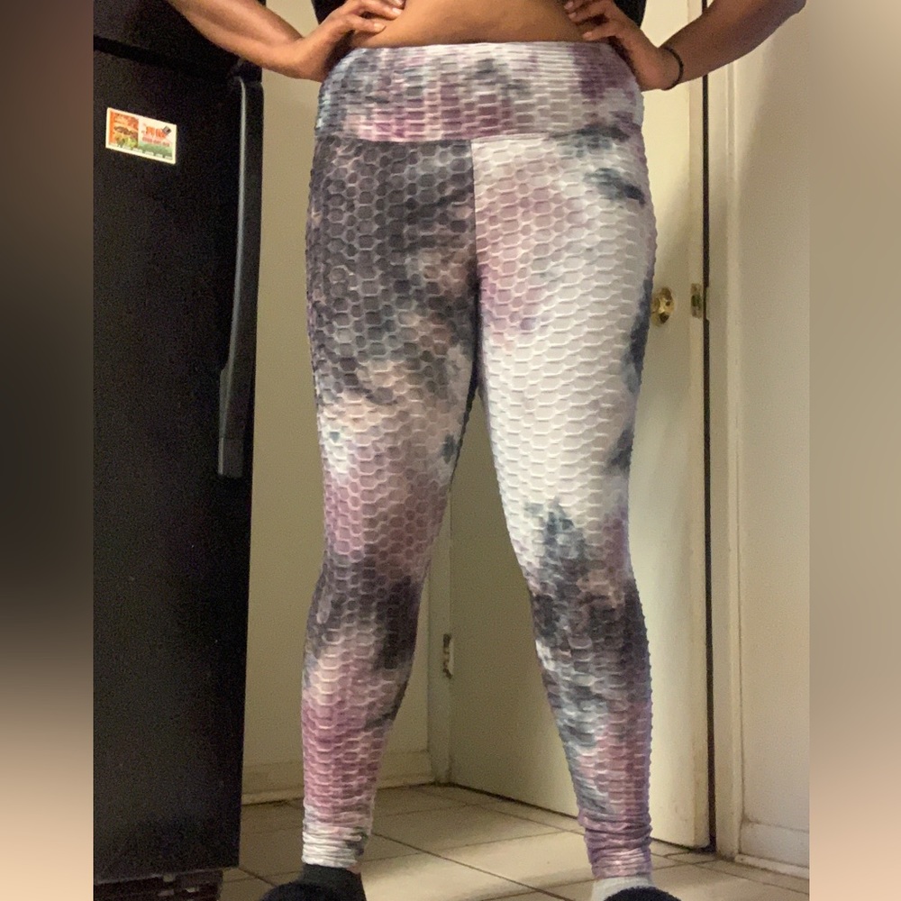 🤍 NY•LA No Comment purple/white leggings